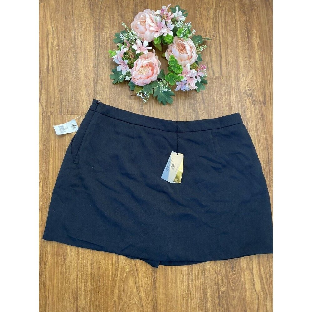 ABS Allen B Schwartz XL Black Polyester Skort NWT
